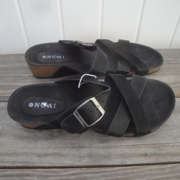 NCAI Criss Cross with one Buckly Open Sandals Black NEW Soze 9 - Picture 2 of 5